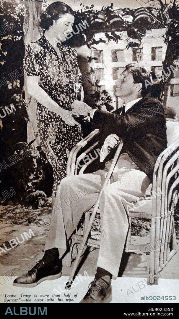 Spencer Tracy with his wife Louise Tracy. Spencer Bonaventure Tracy (April 5, 1900 - June 10, 1967) was an American actor, known for his natural performing style and versatility. One of the major stars of Hollywood's Golden Age, Tracy was the first actor to win two consecutive Academy Awards for Best Actor from nine nominations. Louise Tracy (born Louise Ten Broeck Treadwell; July 31, 1896 - November 13, 1983) was the founder of the John Tracy Clinic, a private, non-profit education center for the deaf that began in 1942. She was married to the Academy Award-winning actor Spencer Tracy.