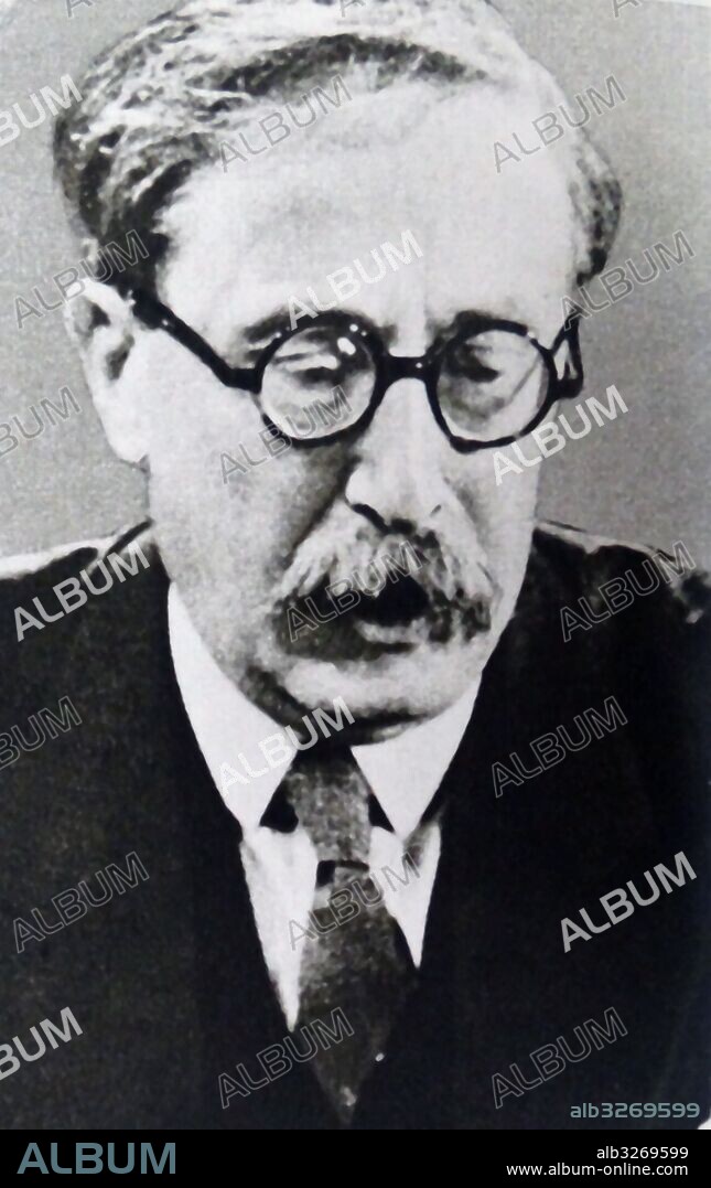 Photographic portrait of Leon Blum (1872-1950) a French politician, identified with the moderate left, and three times Prime Minister of France. Dated 20th Century.