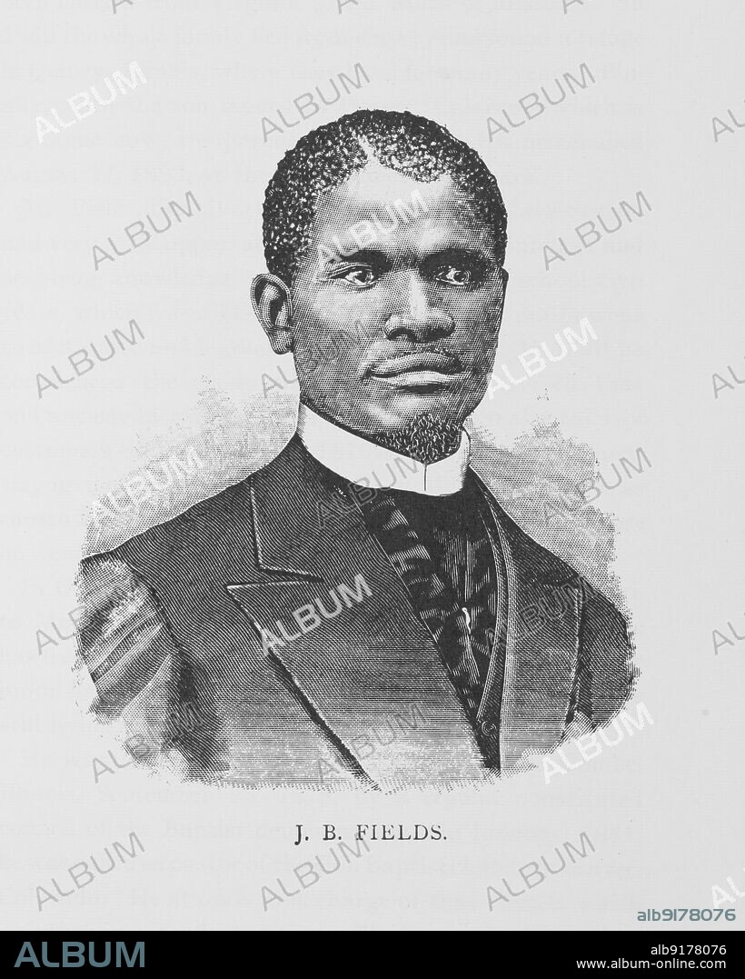 Rev. J. B. Fields, 1887. African-American Baptist minister, clergyman, preacher and orator James B. Fields. From "Men of Mark: Eminent, Progressive and Rising" by William J. Simmons.