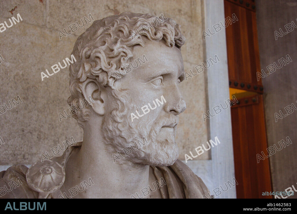 Antoninus Pius (86-161 AD.).(Titus Aurelius Fulvus Boionius Arrius Antoninus). Roman Emperor from 138-161AD.). Imperial Portrait.  The Stoa of Attalos (Atallus). Museum. Athenian Agora. Athens. Greece. Europe.