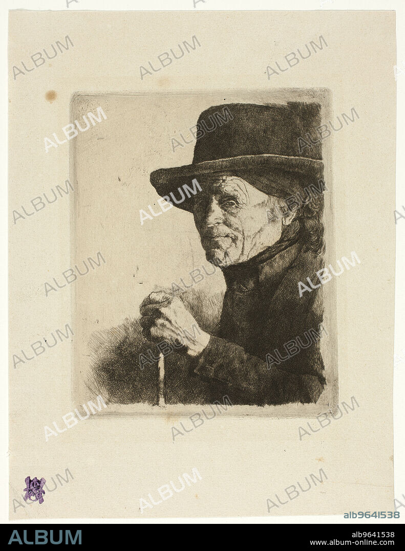 WILHELM MARIA HUBERTUS LEIBL. Old Man with a Walking Stick, 1875/77.