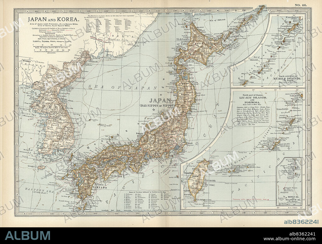 Map of Japan and Korea.