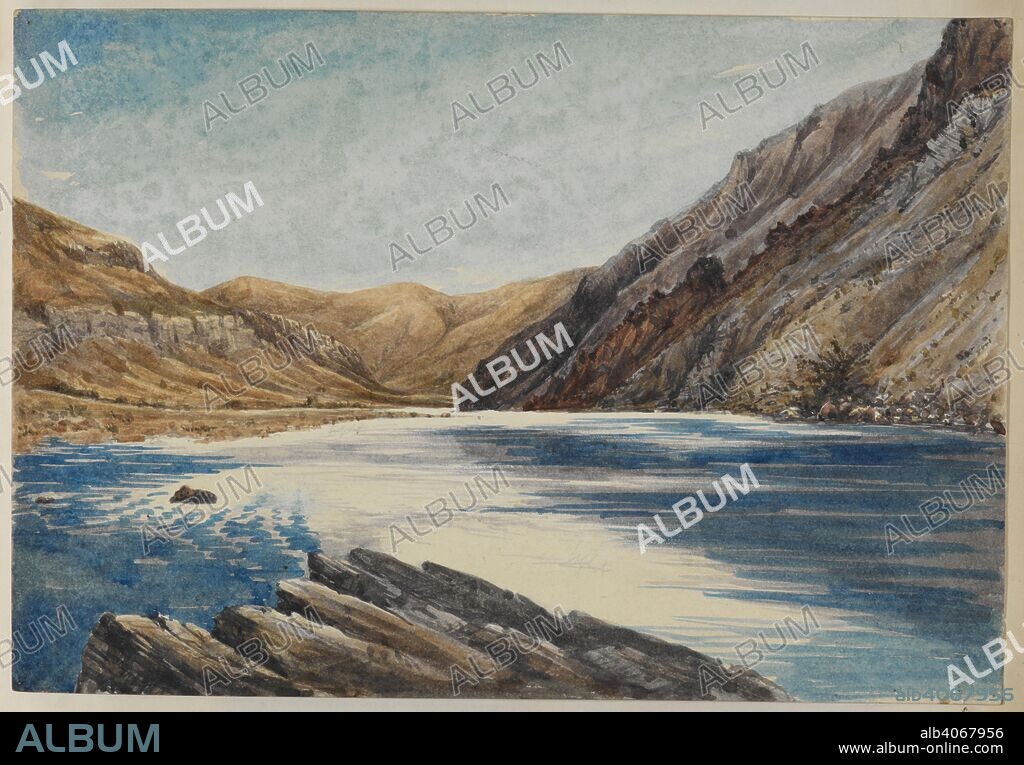 SIR RICHARD STRACHEY. A view of Sutlej River Gorge, looking west. A drawing forâ€™ Geographical Journalâ€™, 1900. A scrap-book containing 86 drawings and 4 lithographs. 1839 to c. 1867. The sketches relate to Strachey's early years in W. India, the making of the Jumna and Ganges Canals and holidays spent in the Nilgiri Hills, the Himalayas, etc. 1839 - c.1867. Source: WD 2332, p.139.