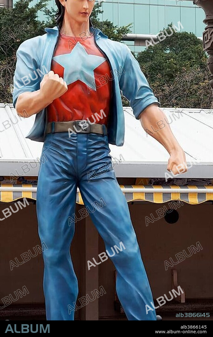 Comic character Wang Xiao Hu, artist Tony Wong Yuk-Long, Hong Kong Avenue of Comic Stars, Kowloon Park, Tsim Sha Tsui, Kowloon, Hong Kong, China