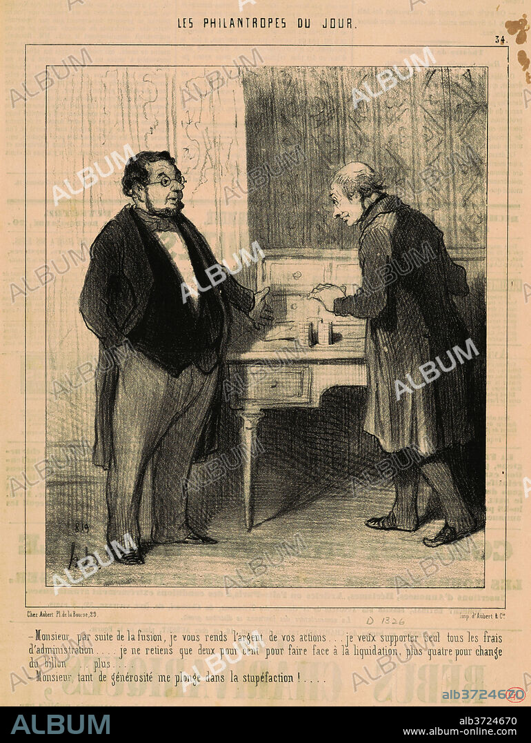 HONORE DAUMIER. Monsieur par suite de la fusion. Dated: 19th century. Medium: lithograph.