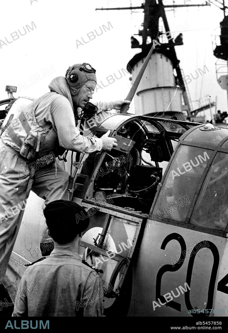 Lieutenant-Colonel Eric Linklater, the well-known Scottish author of war history books, who is holidaying in New Zealand and will shortly make a stay in Australia on his way hack to Korea to carry on his history or the British contribution to the Korean War'. In Korea he landed on board the light fleet carrier H.M.S. Glory in a 'Firefly' aircraft of the Glory's 812 Squadron, and flew back to a-end some time with the newly formed British Commonwealth Division near the front line.Lt. Col. Eric Linklater alighting from a Firefly on board H.M.S. Glory, serving in Korean waters. September 25, 1951. (Photo by British Official Photograph).