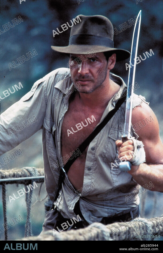 HARRISON FORD en INDIANA JONES Y EL TEMPLO MALDITO, 1984 (INDIANA JONES AND THE TEMPLE OF DOOM), dirigida por STEVEN SPIELBERG. Copyright LUCASFILM LTD/PARAMOUNT.