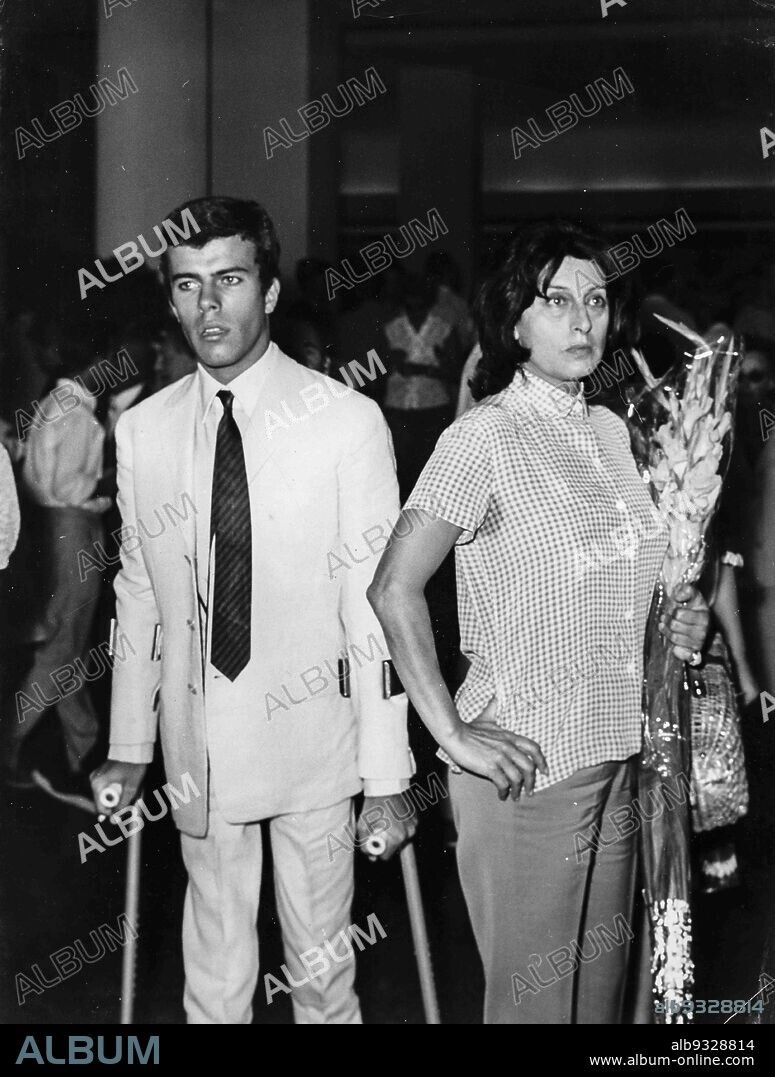 Anna Magnani With Son Luca, Venice 1961.
