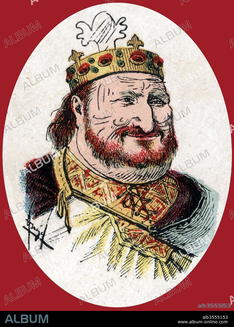 España. Sancho I el Craso (935-967), rey de León. Grabado de 1900.