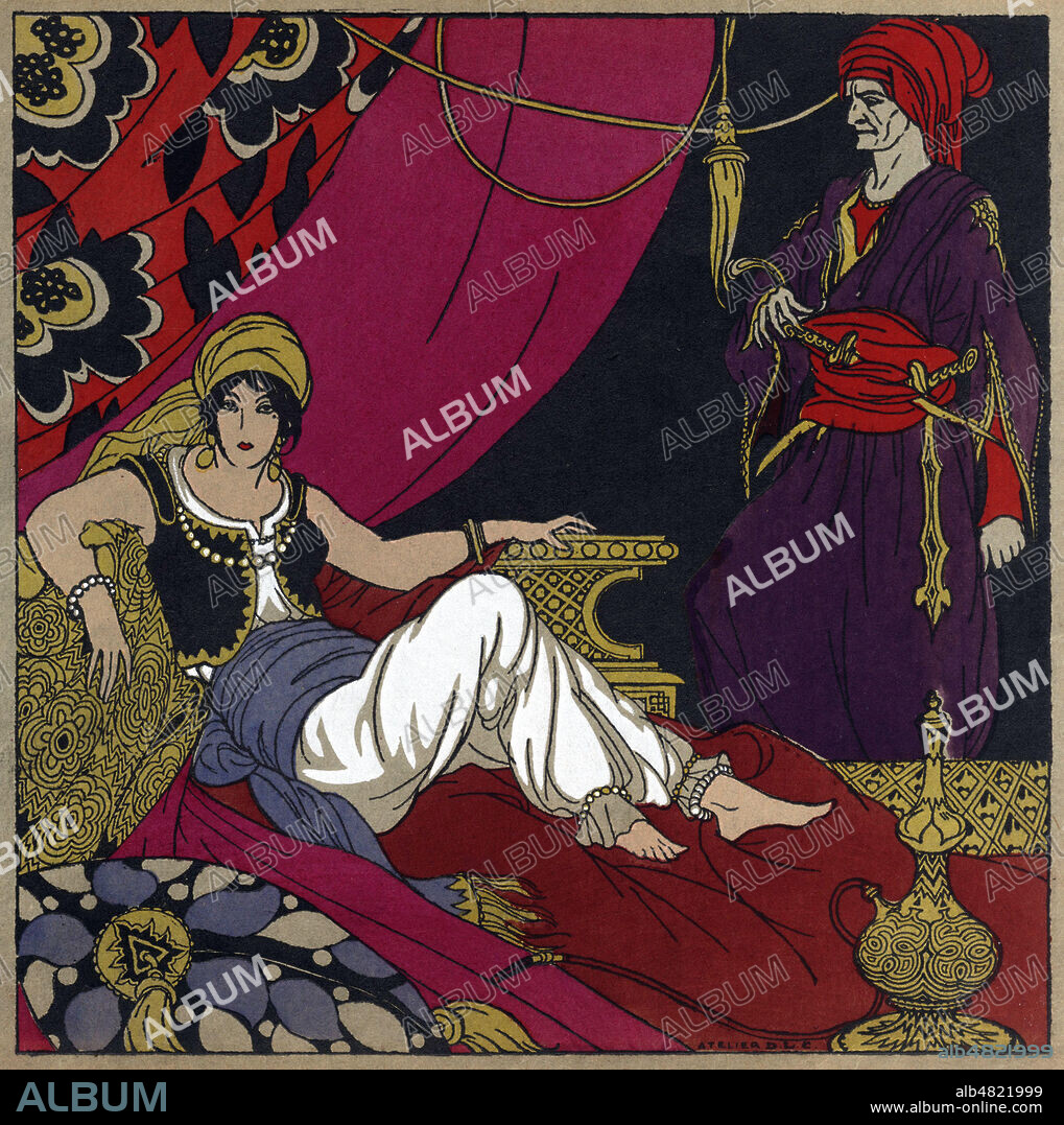 Haydee. Illustration de l'ateleier DLC pour le livret promotionnel Pathe du film Le comte de Monte-Cristo (ou Montecristo) d'apres Alexandre DUMAS Pere (1802-1870) et Auguste MAQUET (1813-1888) realise en 1917 par Henri POUCTAL (1860-1922). Credit : Collection Jonas/Kharbine-Tapabor.