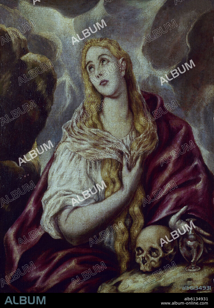 EL GRECO (escuela). LA MAGDALENA PENITENTE - S XVII - MANIERISMO ESPAÑOL.