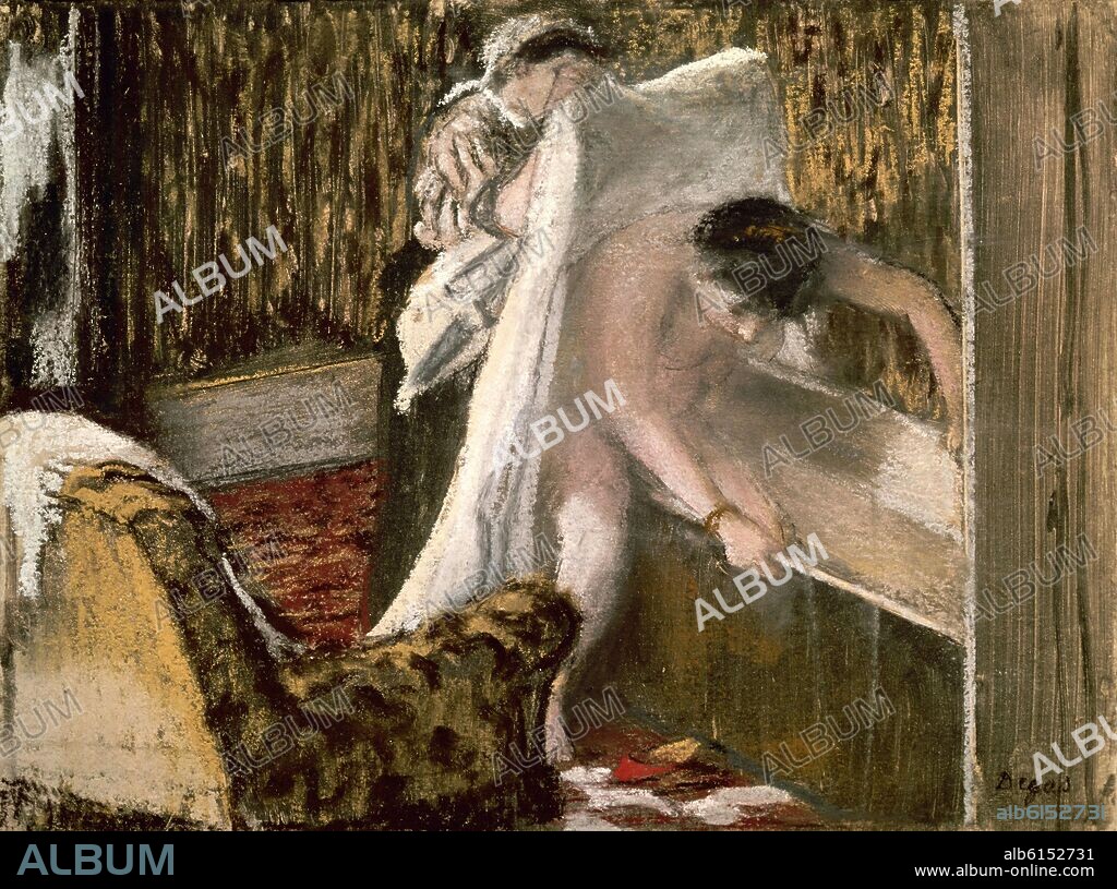 EDGAR DEGAS (1834-1917). MUJER SALIENDO DEL BAÑO - SIGLO XIX - IMPRESIONISMO FRANCES.
