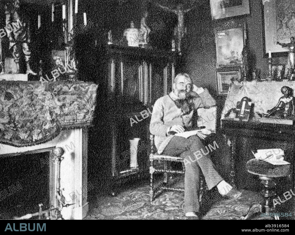 Ernest Lavisse, French historian, 1892. A photograph from Album de Photographies, Dans L'Intimite de Personnages Illustres, 1860-1920, Editions MD, 22 Rue de L'Arcade, Paris 8, 1860-1920.
