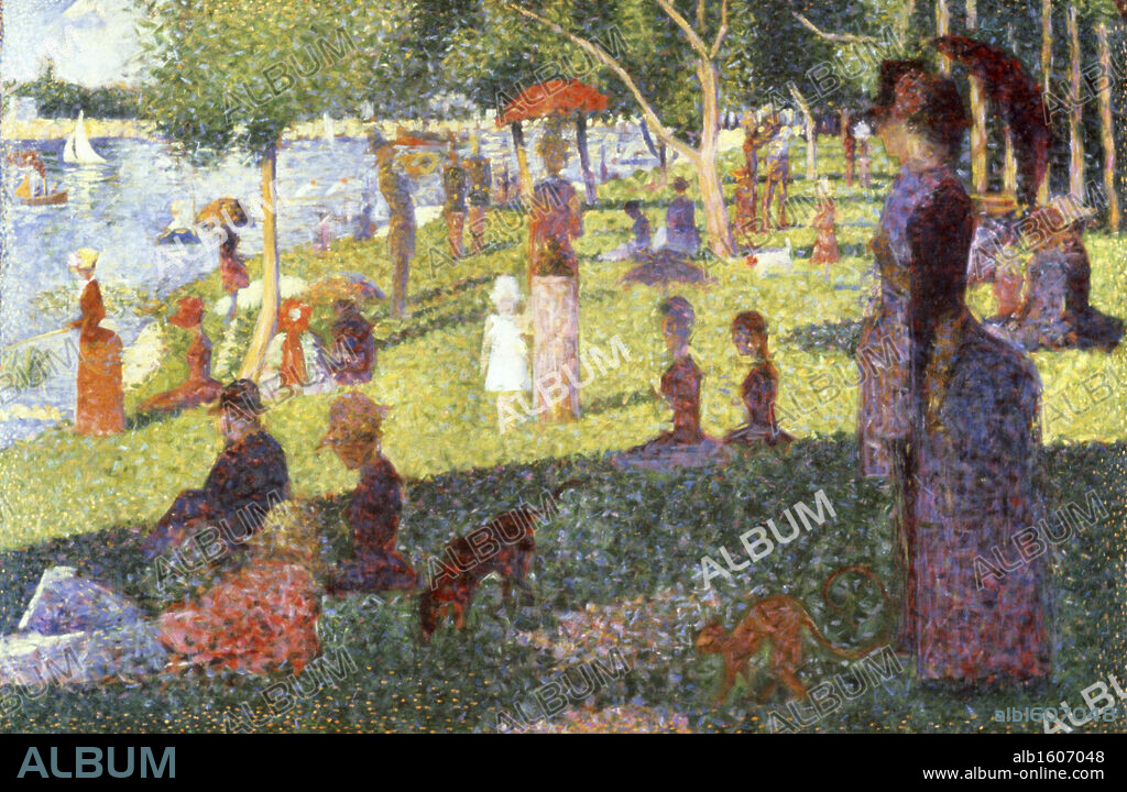 Sunday Afternoon on the Island of La Grande Jatte (Study)  1884-1886  Georges Seurat (1859-1891 French)  Oil on canvas.