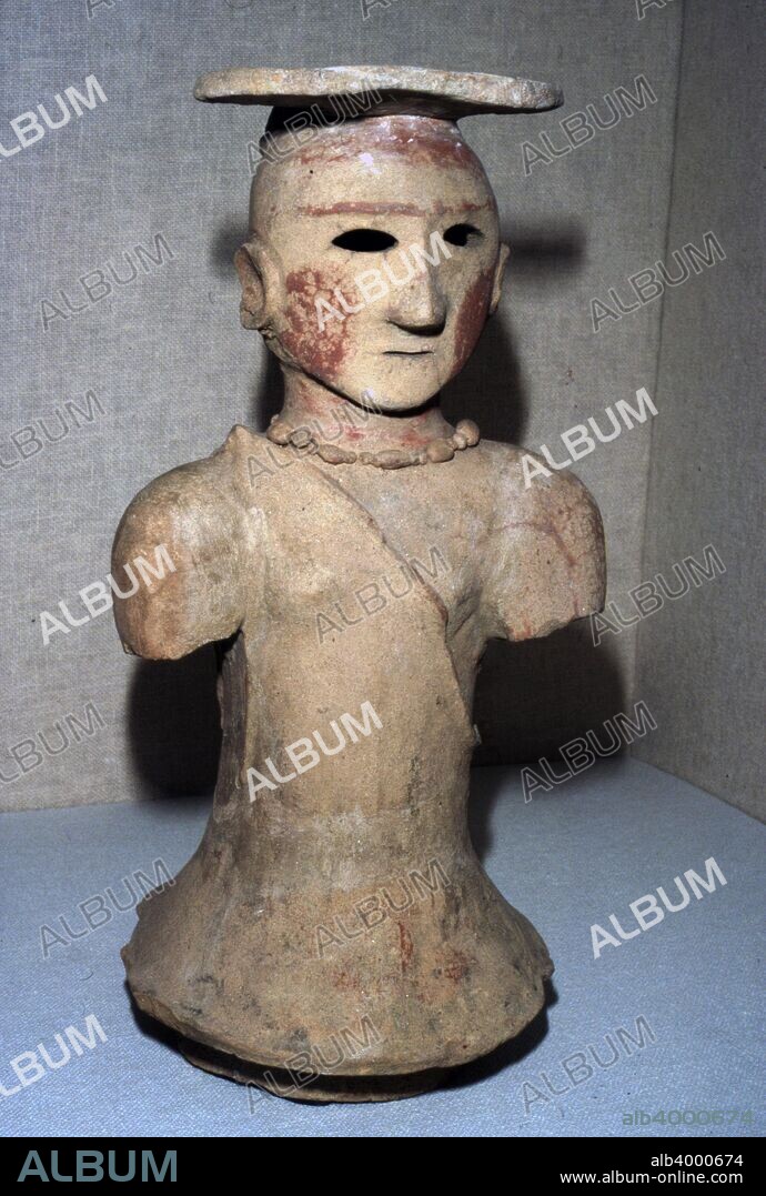 Japanese Haniwa figure of Shamaness Tomb-figure, 5th-6th century.