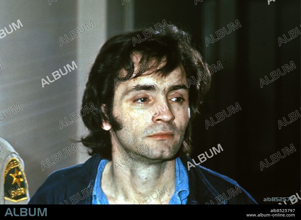 1972/73 - Charles Manson, ledare för den så kallade Manson-ligan som 1969 dödade skådespelerskan Sharon Tate, hustru till den polske filmregissören Roman Polanski, och sex andra personer. Foto: UPI Kod: 450. COPYRIGHT PRESSENS BILD.