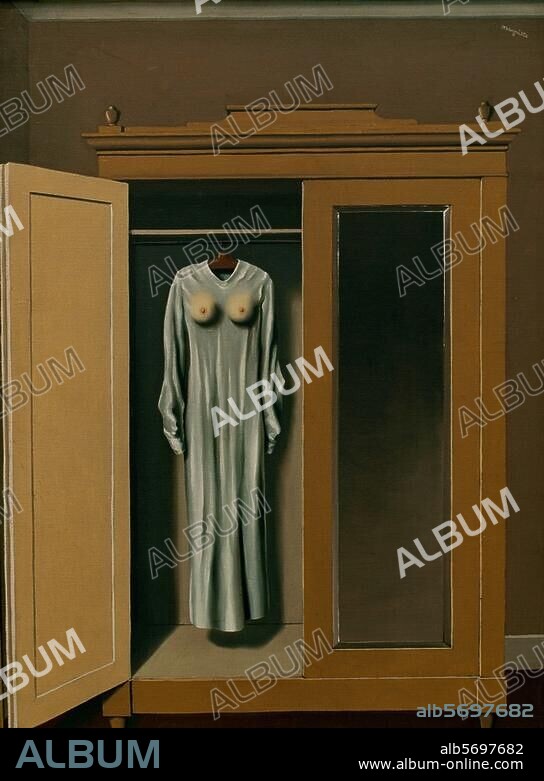 RENÉ MAGRITTE. Magritte, René peintre belge; 1898-1967. "HIn memoriam Mack Sennet". (En souvenir à Mack Sennet), 1934. Huile sur toile, H. 0,73; L. 0,54. La Louvière (Belgique), Musée Communal.