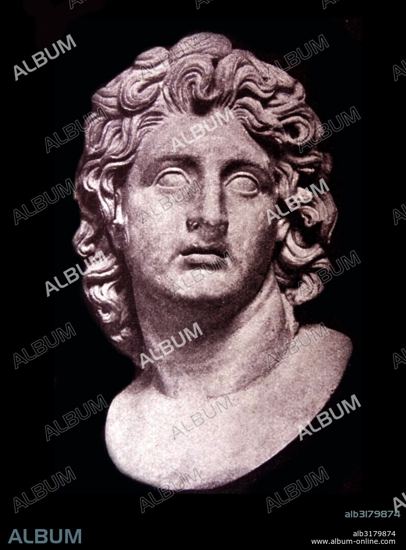 Bust of Alexander III of Macedon (365-323 B.C.) King of the Ancient Greek kingdom of Macedon and a member of the Argead dynasty.