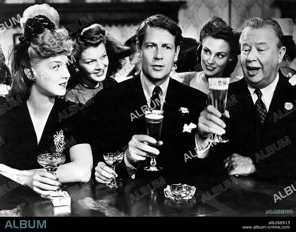 CHARLES COBURN, JEAN ARTHUR y JOEL MCCREA en EL AMOR LLAMÓ DOS VECES, 1943 (THE MORE THE MERRIER), dirigida por GEORGE STEVENS. Copyright COLUMBIA PICTURES.
