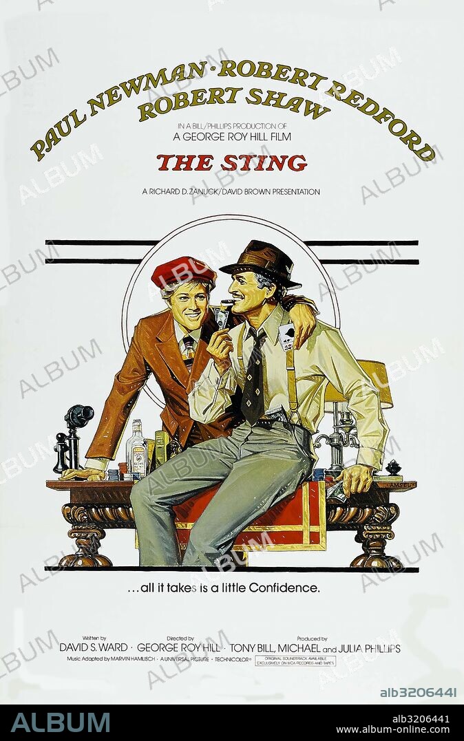 Poster of THE STING, 1973, directed by GEORGE ROY HILL. Copyright UNIVERSAL PICTURES.