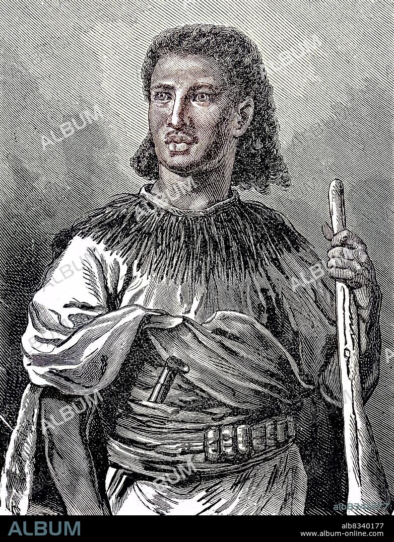Man from Abyssinia, now Ethiopia / Mann aus Abessinien, heute Ñthiopien, historisch, C:CC5historical, digital improved reproduction of an original from the 19th century / digitale Reproduktion einer Originalvorlage aus dem 19. Jahrhundert, Originaldatum nicht bekannt.
