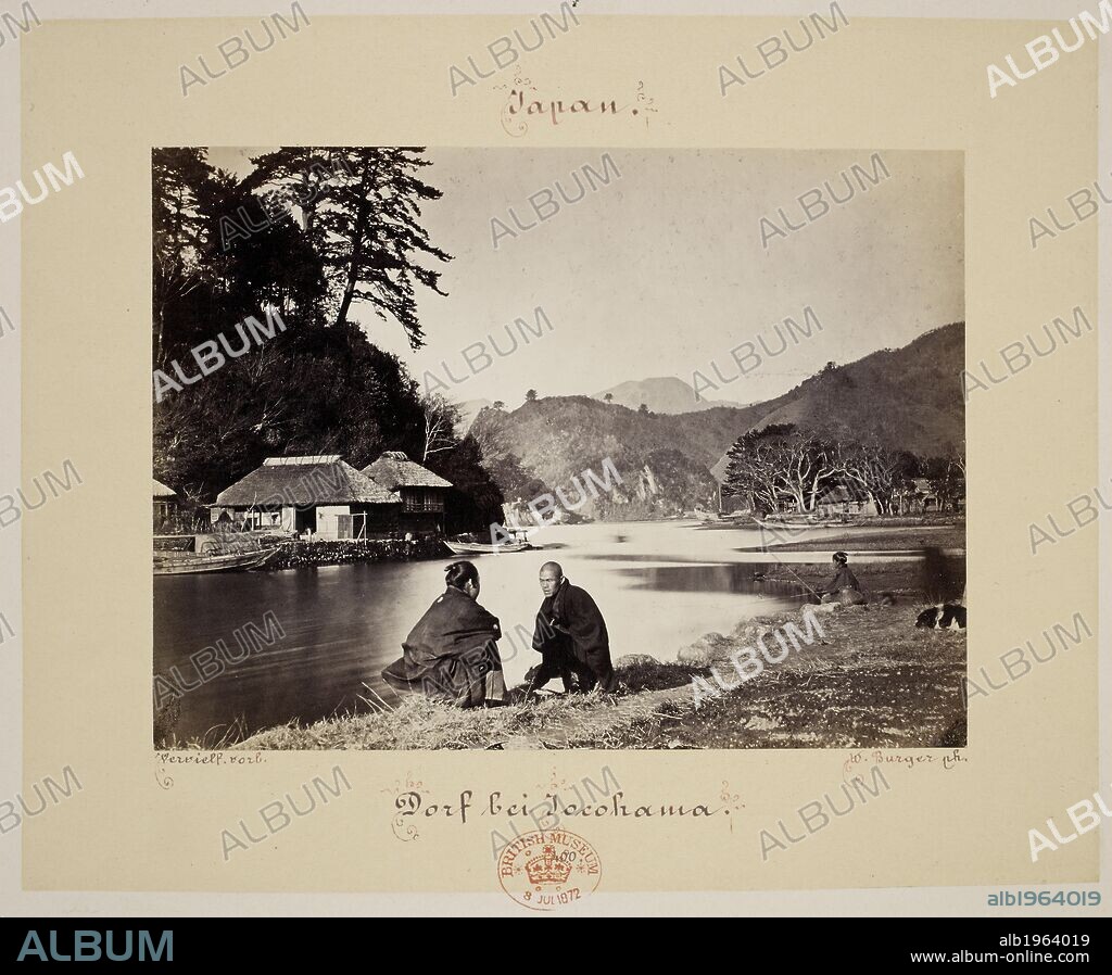 WILHELM BURGER. Village near Yokohama, c. 1869. [A Series of 56 Views of Towns, Villages ... in] Japan. W. Burger ph. Japan, c.1869. Albumnen print. 13.4 x 18.3 cm. Source: Maps.8.d.24.