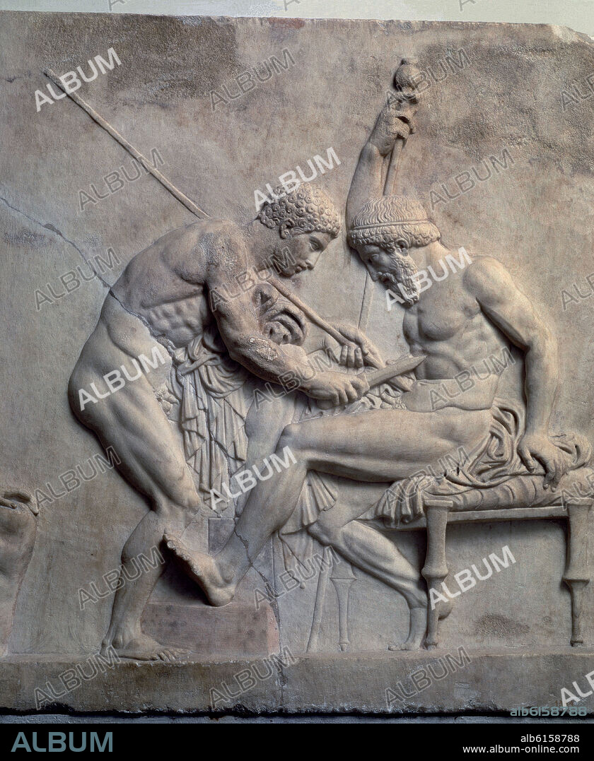 HERCULES OPERANDO QUIRURGICAMENTE A TELEPHOS - MARMOL - HERCULANO.