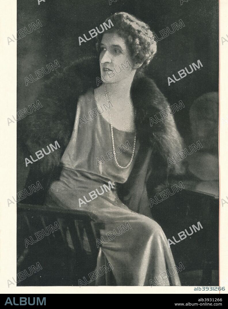 'Lady Oxford says It Is Popular To Be Liberal With Booth's Gin, And Then The Party Will Be Top Of The Poll', c1935 (1935). Margaret Emma Alice ('Margot') Asquith (née Tennant), Countess of Oxford and Asquith (1864-1945), Society hostess; second wife of 1st Earl of Oxford and Asquith. From An Anthology Of Cocktails Together With Selected Observations. [Dorland Advertising Ltd., c1935].