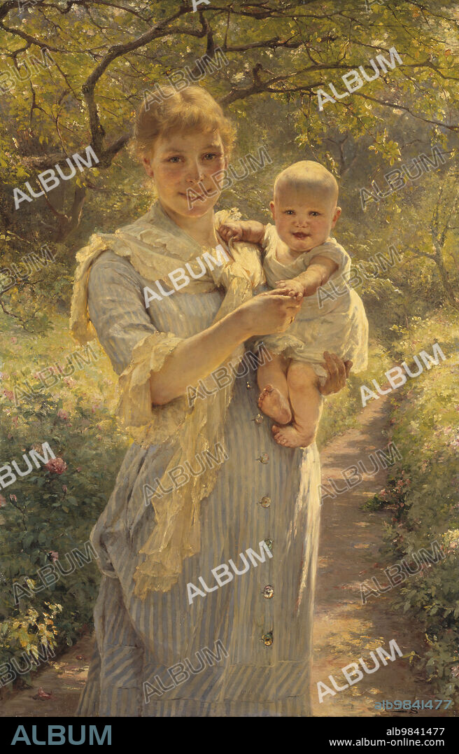 BERTHA WEGMANN. Young Mother with a Child in a Garden, c1900.