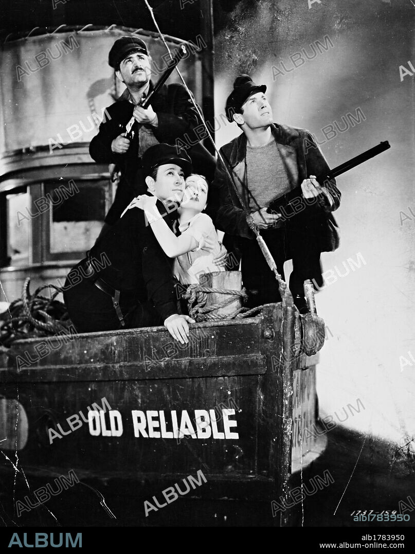 DOROTHY LAMOUR, GEORGE RAFT and HENRY FONDA in SPAWN OF THE NORTH, 1938, directed by HENRY HATHAWAY. Copyright PARAMOUNT PICTURES.