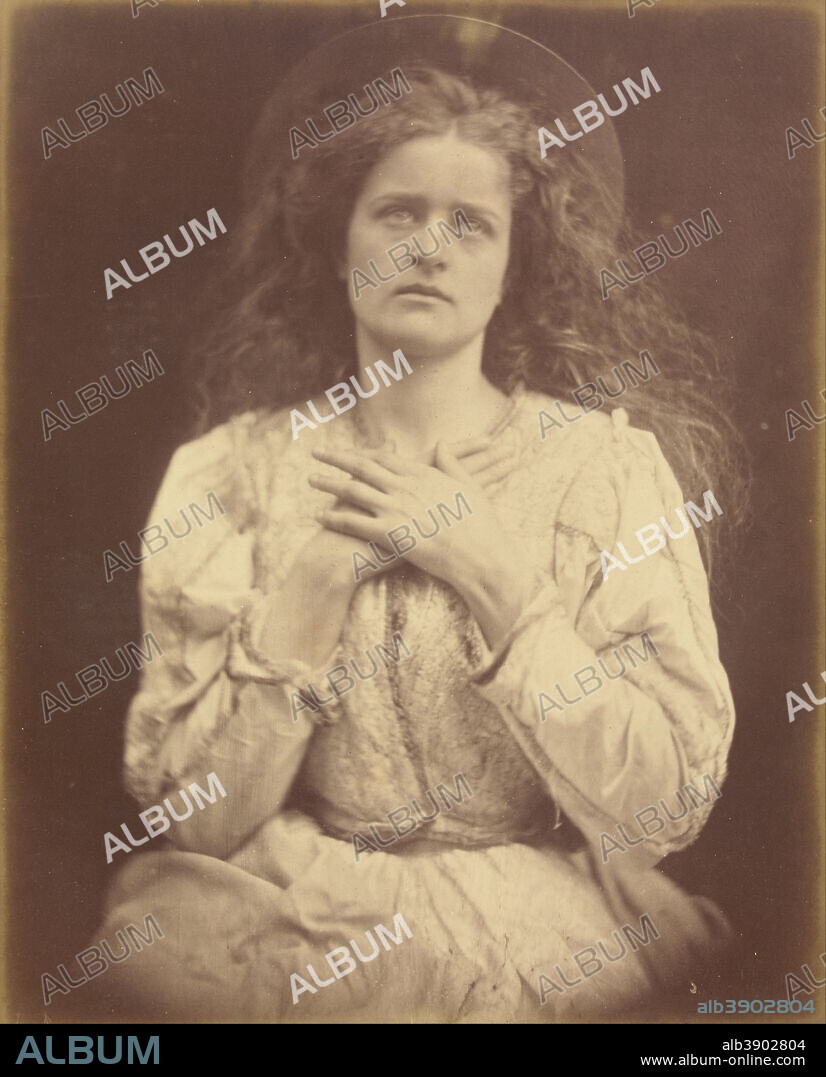 JULIA MARGARET CAMERON (PHOTOGRAPHE). "So now I think my time is near - I trust it is - I know"/"The blessed Music went that way my soul will have to go". Date/Period: 1875. Print. Albumen silver. Height: 341 mm (13.42 in); Width: 275 mm (10.82 in).