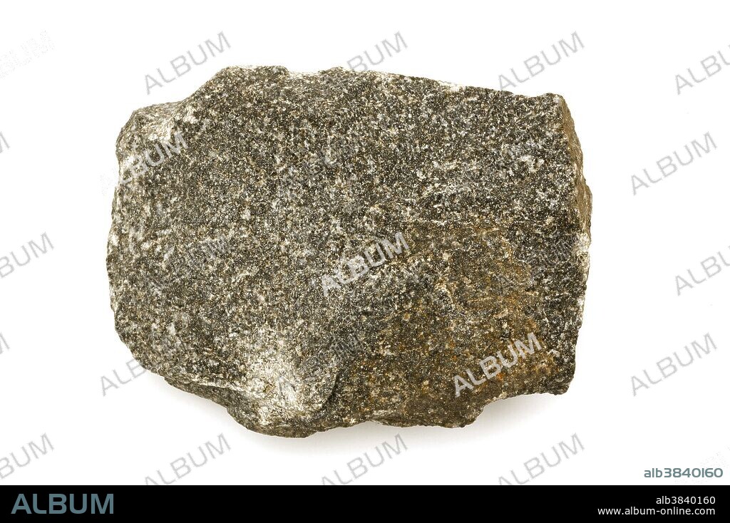 Diabase is a basaltic rock which is comparatively coarse grained. Dolerite is a synonym for diabase. Diabase is made up of the essential minerals of basalt: olivine, augite and plagioclase feldspar. The chemical and microscopic features of diabase is almost identical to basalts.
