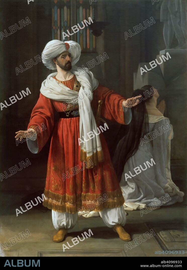 FRANCESCO HAYEZ. Giovanni David as Agobar in Opera "Gli arabi nelle Gallie" by Giovanni Pacini.
