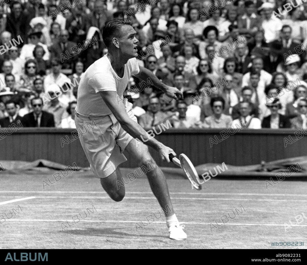 Jack Kramer in 1947 when he won the Wimbledon Singles. The Encyclopedia of Tennis page 150.