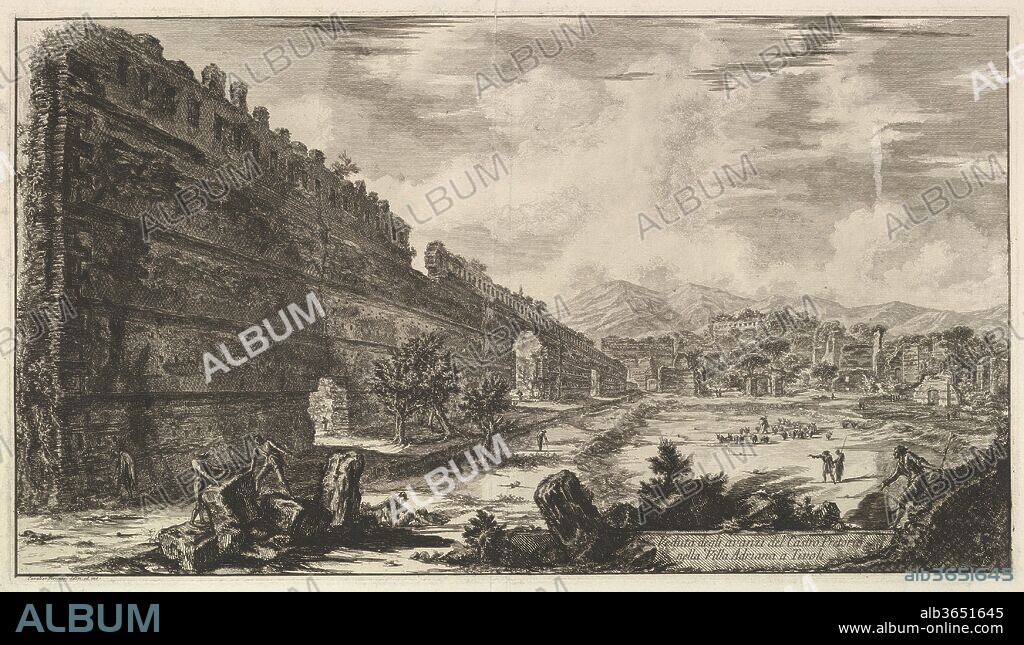Veduta degli avanzi del Castro Pretorio nella Villa Adriana a Tivoli (View of the Remains of the Praetorian Fort [the Poecile], Hadrian's Villa, Tivoli). Artist: Giovanni Battista Piranesi (Italian, Mogliano Veneto 1720-1778 Rome). Series/Portfolio: Vedute di Roma (Views of Rome). Date: 1770.