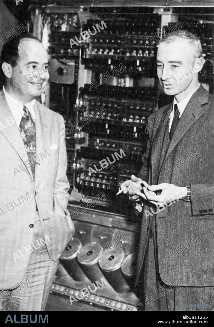 Von Neumann and Oppenheimer with the world's first mainframe computer