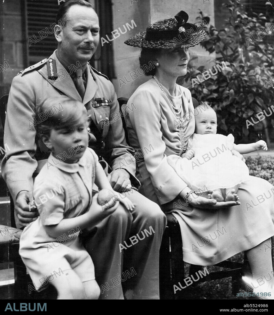 A happy family group of the Duke and Duchess of Gloucester and their tow sons, Prince William (left) and Prince Richard, taken at Admiralty House yesterday. A series of pictures showing the difficulties of persuading Prince William to pose for his photograph. January 30, 1945.
