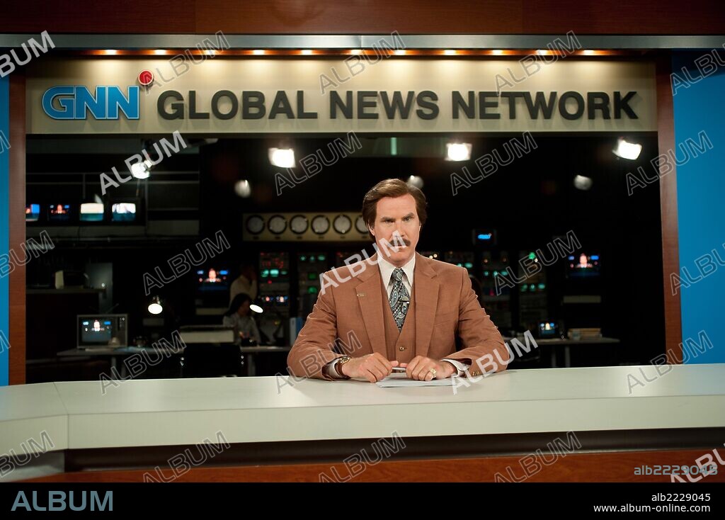 WILL FERRELL in ANCHORMAN 2: THE LEGEND CONTINUES, 2013, directed by ADAM MCKAY. Copyright PARAMOUNT PICTURES.