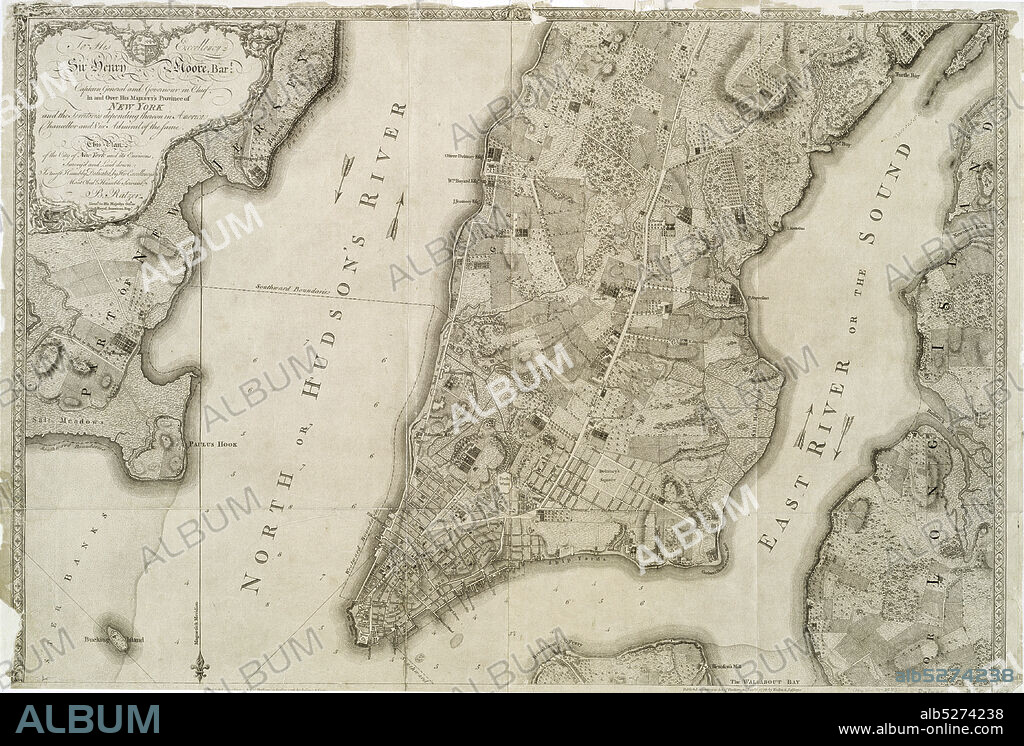 Plan of the city of New York in North America : surveyed in the years 1766 & 1767, still image, Maps, 1776-01-12, Faden, William (1750?-1836), Kitchin, Thomas (d. 1784), Ratzer, Bernard.