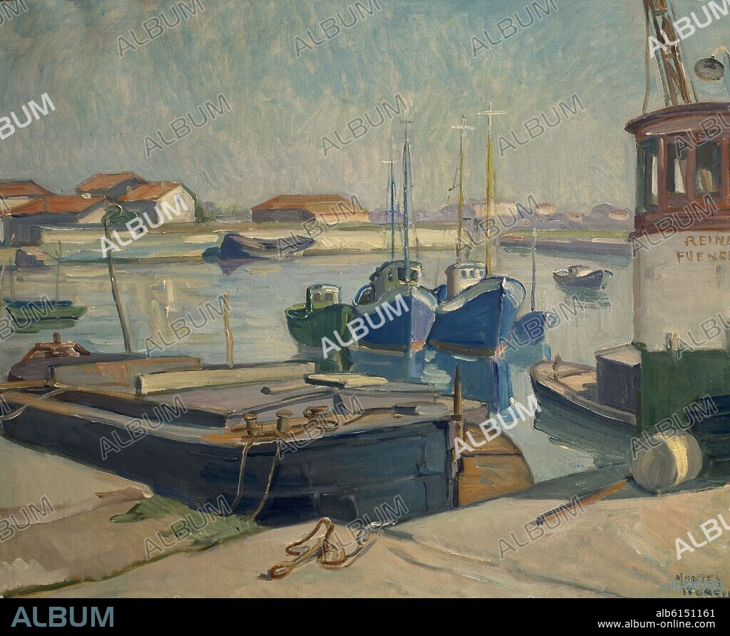 GASPAR MONTES ITURRIOZ. BAHIA DE TXINGUDI(FUENTERRABIA)-1950-O/L 55X65 CM.