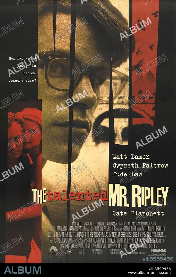 Poster de EL TALENTO DE MR. RIPLEY, 1999 (THE TALENTED MR. RIPLEY), dirigida por ANTHONY MINGHELLA. Copyright PARAMOUNT PICTURES.