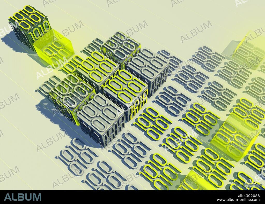 Blocks of binary code data arranged in grid. - Album alb4302088