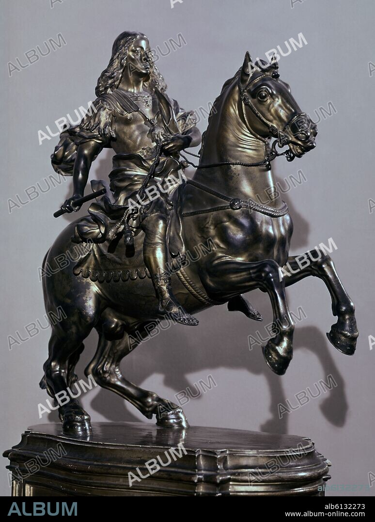 GIOVANNI BATTISTA FOGGINI (1652-1725). CARLOS II ECUESTRE - 1690 - BRONCE DORADO - 97 x 44 x 68 cm - BARROCO ITALIANO.