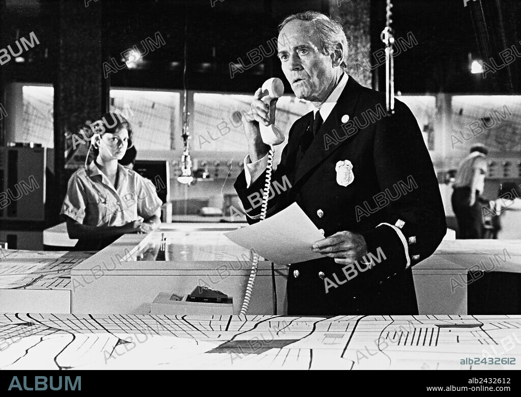 HENRY FONDA in CITY ON FIRE, 1979, directed by ALVIN RAKOFF. Copyright AVCO EMBASSY.