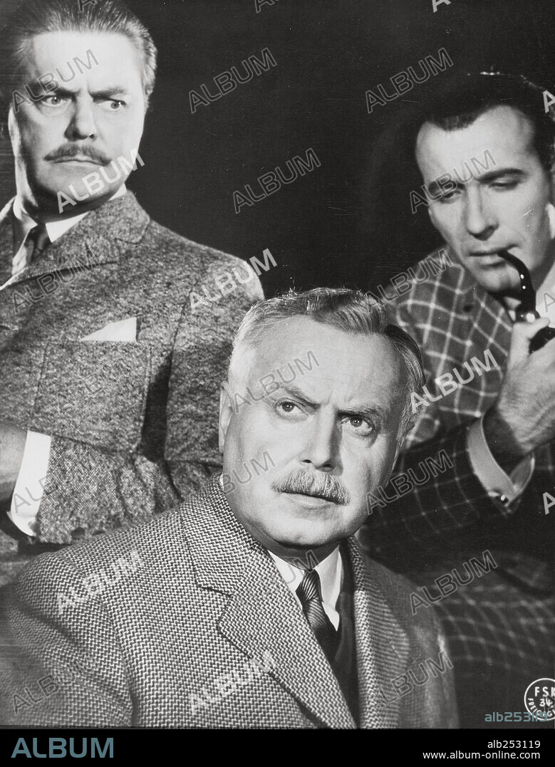 CHRISTOPHER LEE y THORLEY WALTERS en EL COLLAR DE LA MUERTE, 1962 (SHERLOCK HOLMES UND DAS HALSBAND DES TODES), dirigida por TERENCE FISHER. Copyright CCC FILM.