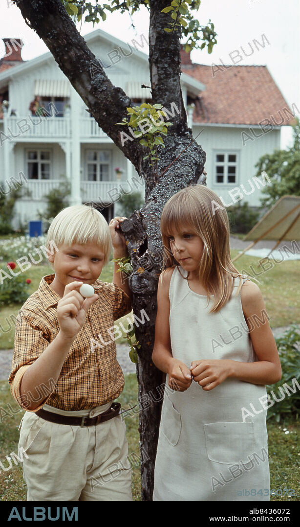 1972-06-16. DEN VITA STENEN TV-serie i tretton delar av Gunnel Linde i regi av Göran Graffman. Sänt första gången 1973-10-06. Foto: Bertil S-son Åberg / RiR / SVT / Kod: 5600 RiR 20556 färg persons: JULIA HEDE;ULF HASSELTORP sites: SVERIGE.