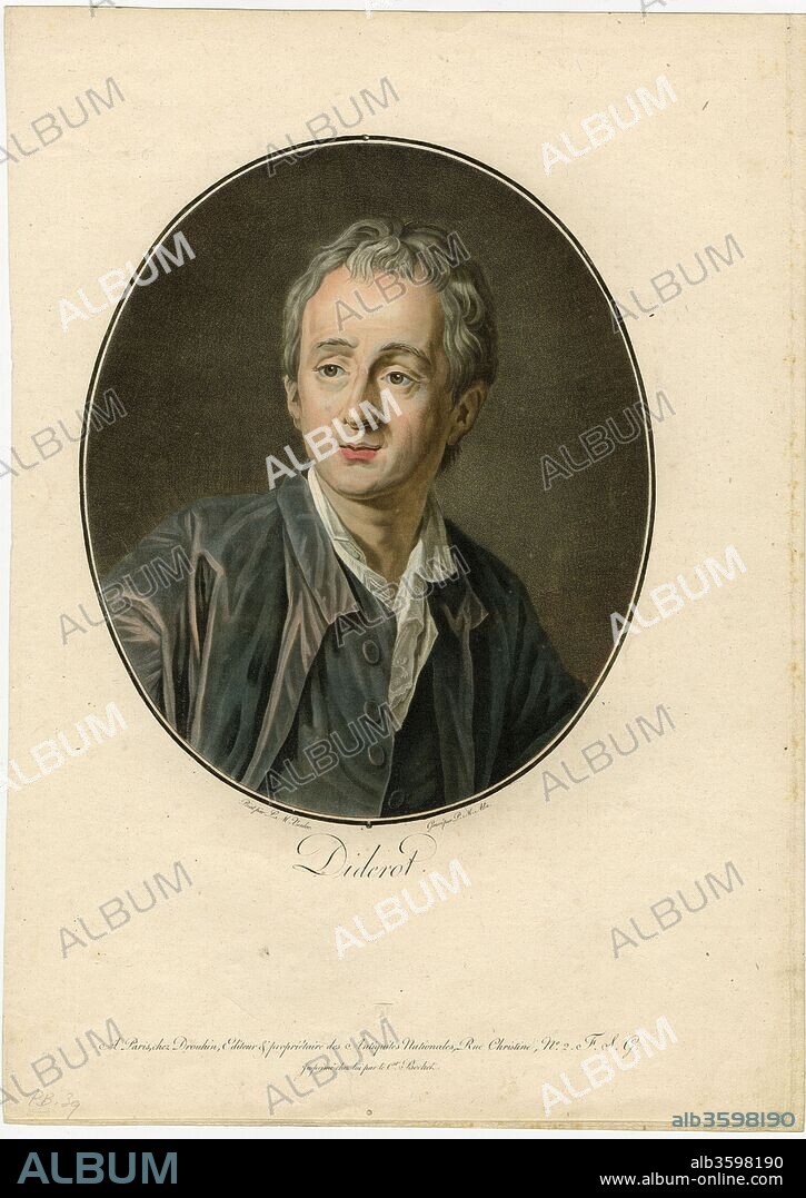 PIERRE-MICHEL ALIX. Portrait of Denis Diderot (1713-1784).