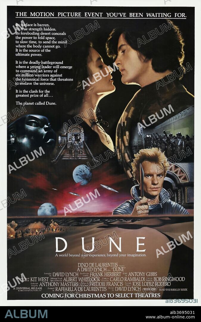 Plakat zu DUNE - DER WÜSTENPLANET, 1984 (DUNE), unter der Regie von DAVID LYNCH. Copyright UNIVERSAL PICTURES.