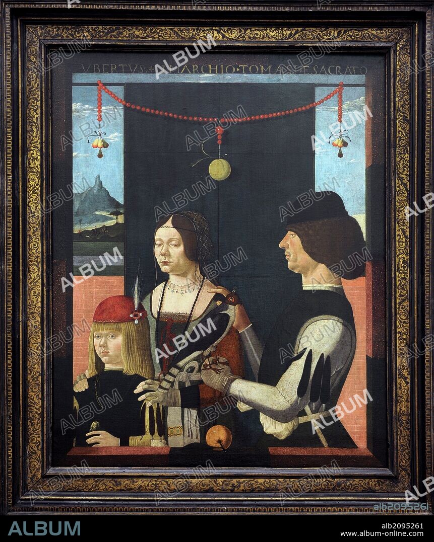 ARTE. EUROPA. Ferraresischer Maler. Pintor S. XV. Retrato familiar, 1480. Alte Pinakotheka (Pinacoteca Antigua). Munich. Alemania.