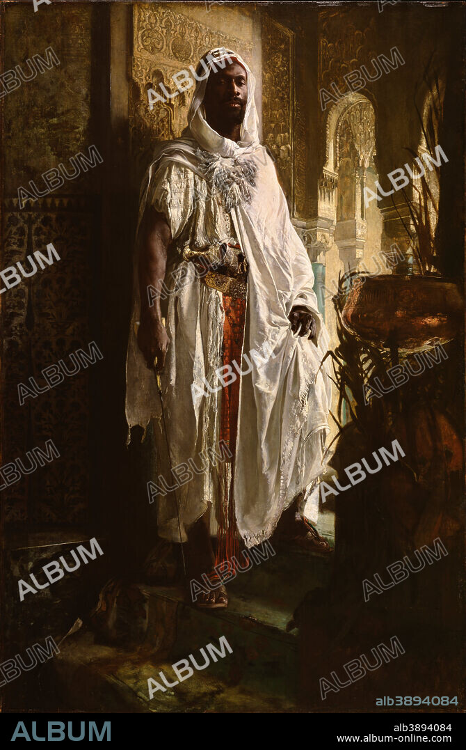 EDUARD CHARLEMONT. The Moorish Chief. Date/Period: 1878. Painting. Oil on panel oil on panel. Height: 1,503.17 mm (59.17 in); Width: 978.66 mm (38.52 in).
